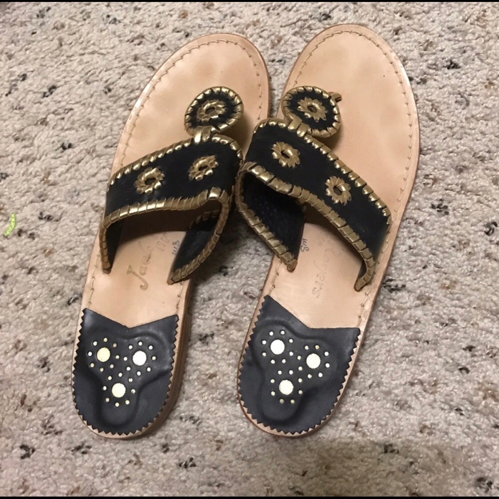 Black & Gold Jack Rogers Sandals